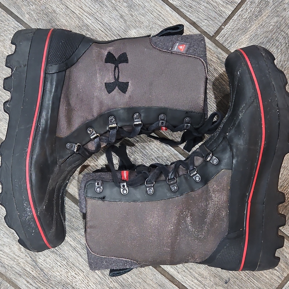 Under Armour Black and Gray Lace-Up Boots